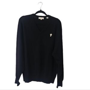 Peter Millar Merino Wool Men's XLG V-Neck Black Sweater